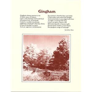 Gingham Geraldine Ross 1980s Poem Retro Kitsch Wall Art SE6